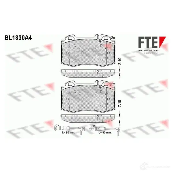 Тормозные колодки дисковые, комплект FTE 604900 23271 BL1830A4 230 45 изображение 0