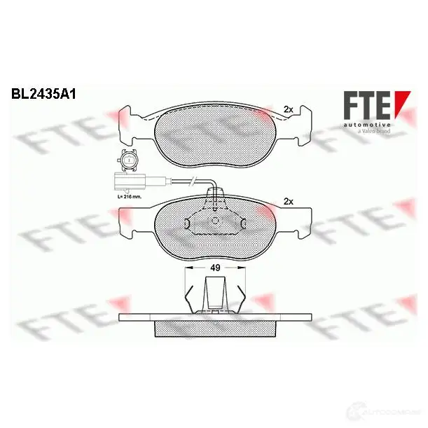 Тормозные колодки, комплект FTE bl2435a1 2 1930 23307 605590 изображение 0