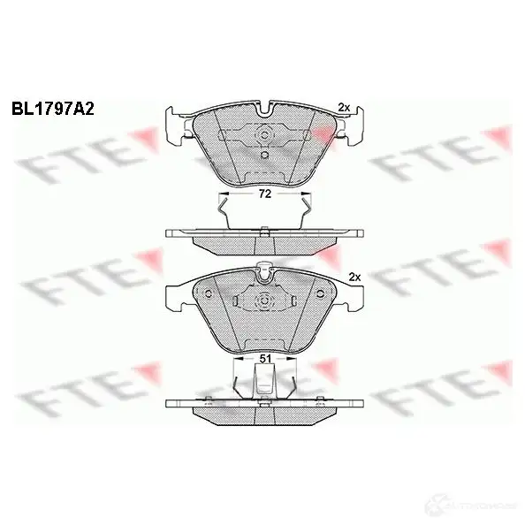 Тормозные колодки дисковые, комплект FTE 23312 BL1797A2 23 311 604856 изображение 0