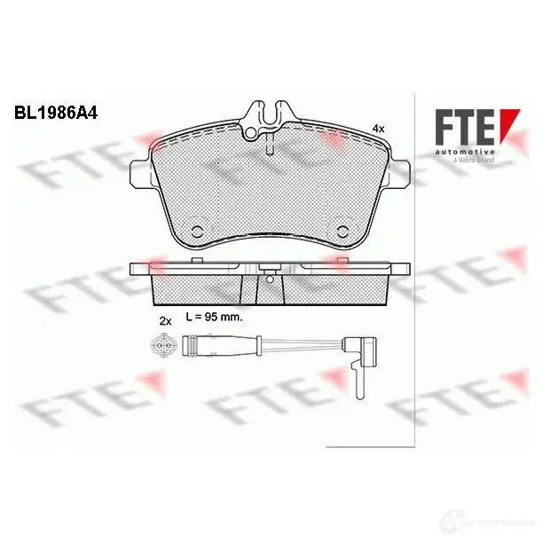 Тормозные колодки дисковые, комплект FTE BL1986A4 605116 D1357-8466 23 881