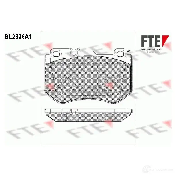 Тормозные колодки дисковые, комплект FTE 606036 259 97 E02M8O BL2836A1