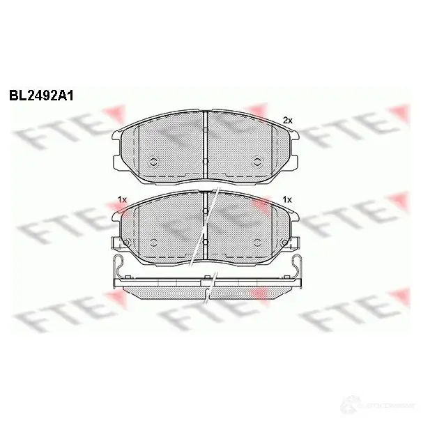Тормозные колодки дисковые, комплект FTE 23726 605655 2 3725 BL2492A1 изображение 0