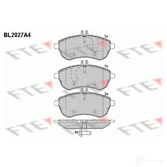 Тормозные колодки дисковые, комплект FTE 2 4207 24306 BL2027A4 605158