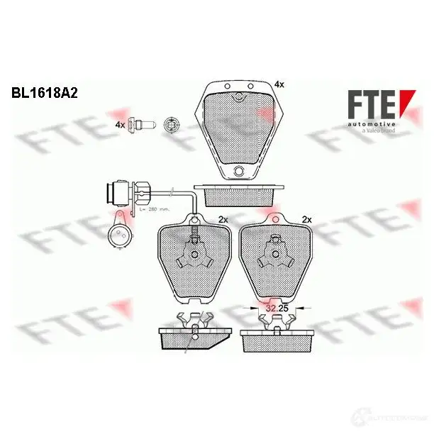 Тормозные колодки дисковые, комплект FTE 2145 2 BL1618A2 604635 21453 изображение 0