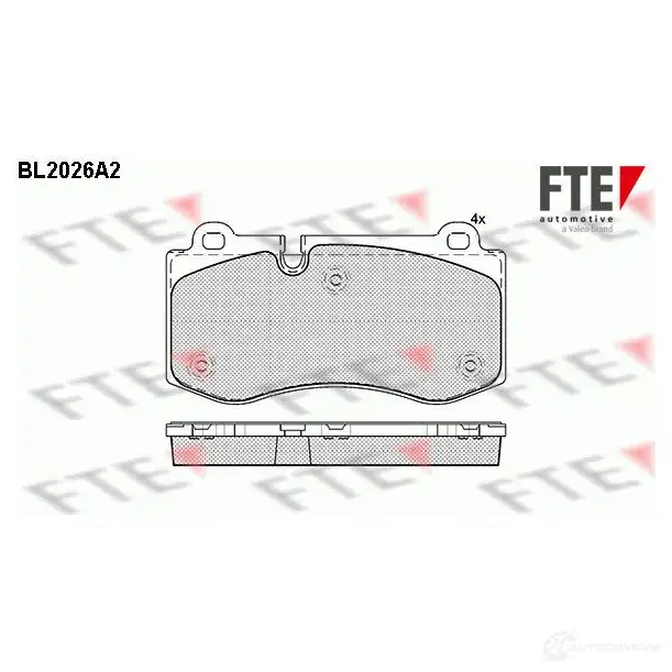 Тормозные колодки дисковые, комплект FTE 605157 239 60 BL2026A2 D1223-8343