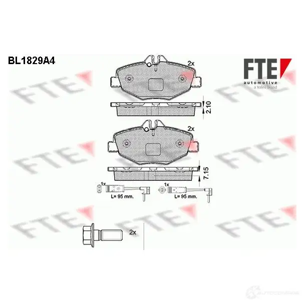 Тормозные колодки дисковые, комплект FTE 23743 BL1829A4 234 28 604898