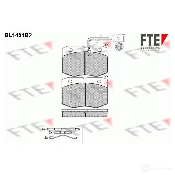 Тормозные колодки, комплект FTE 29038 2 9037 bl1451b2 604517 изображение 0