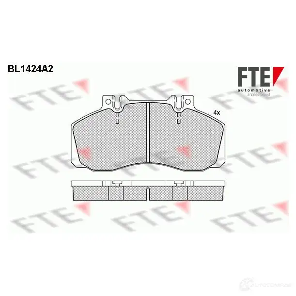 Тормозные колодки дисковые, комплект FTE 604489 D1062-7968 BL1424A2 298 35 изображение 0
