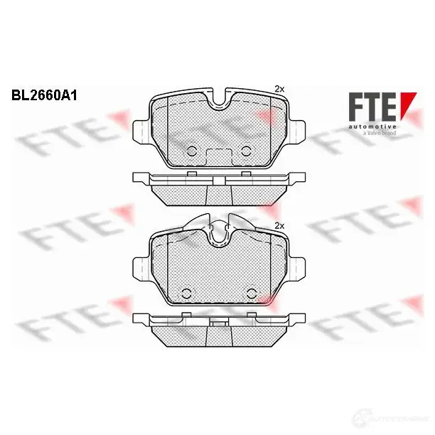 Тормозные колодки дисковые, комплект FTE 605845 254 78 BL2660A1 25479