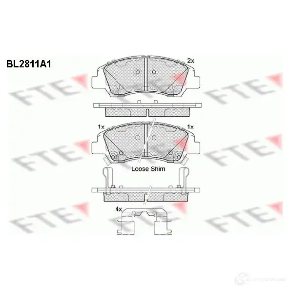 Тормозные колодки дисковые, комплект FTE 606009 BL2811A1 259 76 25977