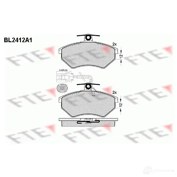 Тормозные колодки, комплект FTE 20 167 20168 605562 bl2412a1