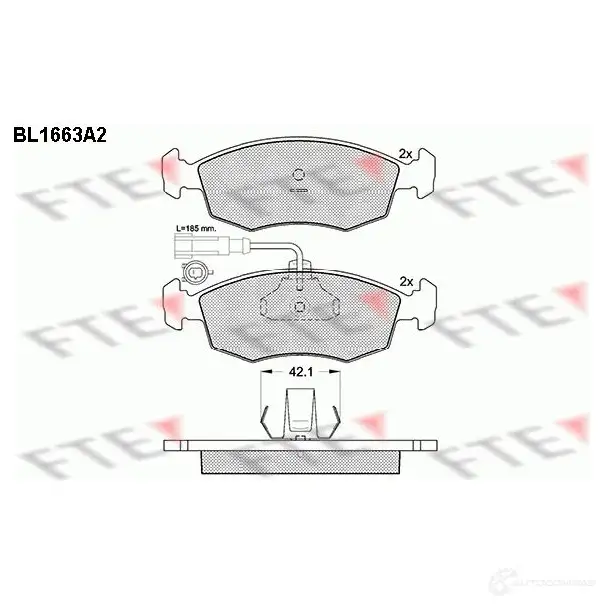 Тормозные колодки дисковые, комплект FTE 23227 2090 7 BL1663A2 604674 изображение 0
