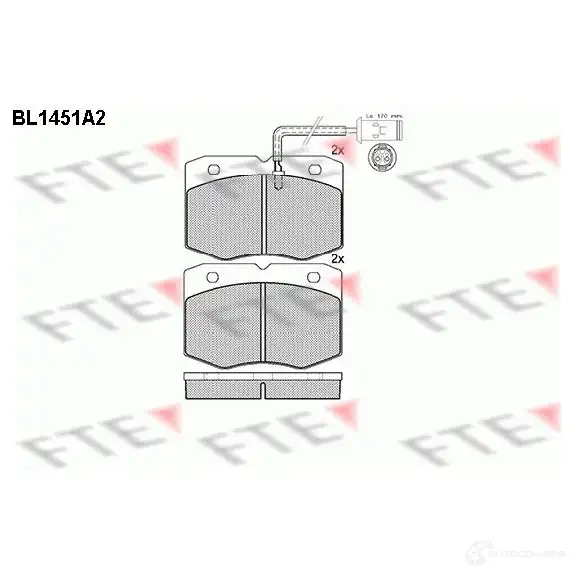 Тормозные колодки, комплект FTE 29038 bl1451a2 604516 29 037 изображение 0