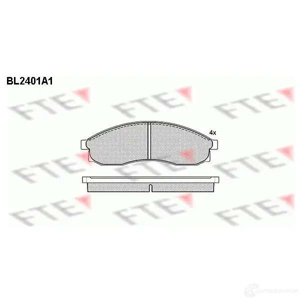 Тормозные колодки дисковые, комплект FTE 605551 24 919 BL2401A1 TZ6PI4 изображение 0