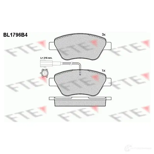 Тормозные колодки дисковые, комплект FTE BL1796B4 2 3705 604854 23706 изображение 0