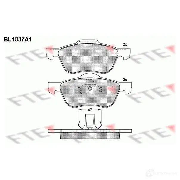 Тормозные колодки дисковые, комплект FTE BL1837A1 23160 604907 2 3159 изображение 0