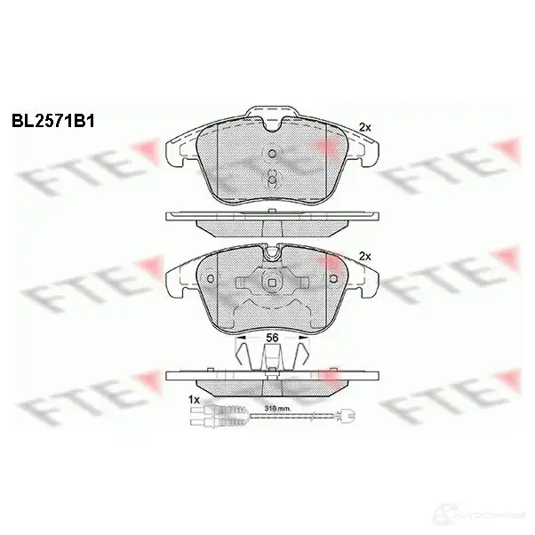 Тормозные колодки дисковые, комплект FTE 605746 BL2571B1 240 84 24332 изображение 0