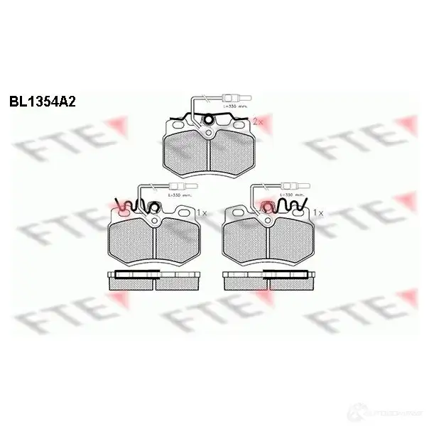 Тормозные колодки, комплект FTE 21615 604417 2 1614 bl1354a2