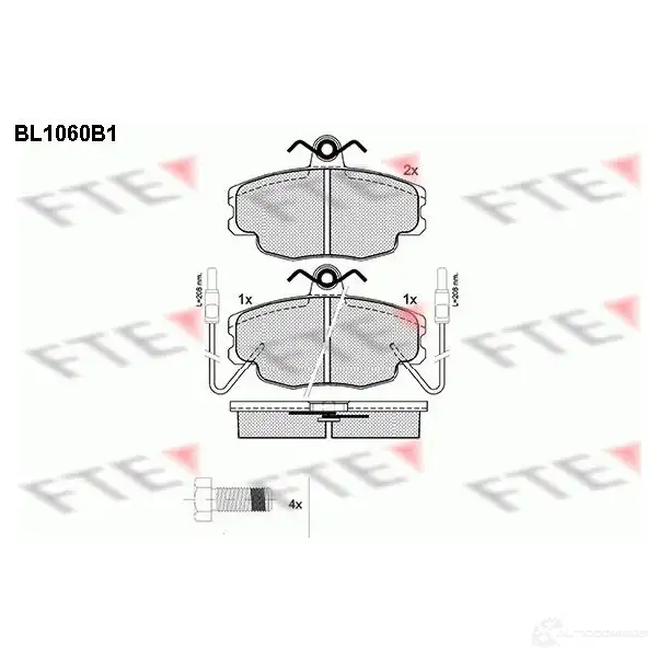 Тормозные колодки дисковые, комплект FTE 207 69 20770 BL1060B1 604105 изображение 0