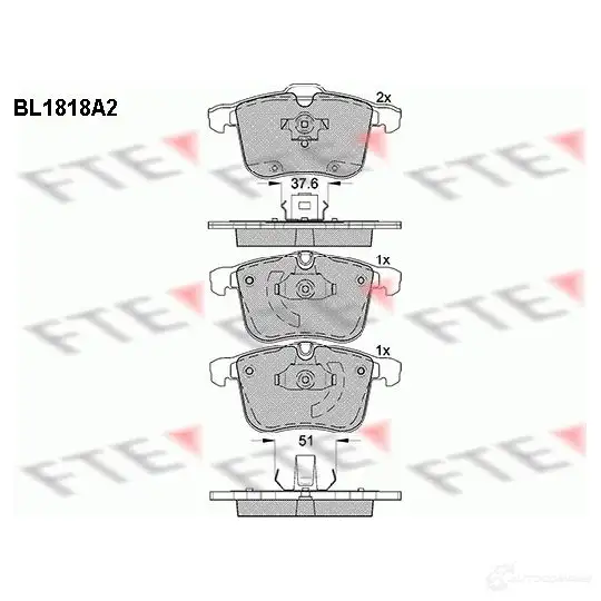 Тормозные колодки дисковые, комплект FTE BL1818A2 23404 604885 2022 4 изображение 0
