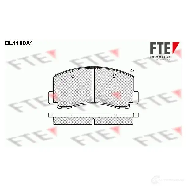 Тормозные колодки, комплект FTE D284-7187 20 956 604223 bl1190a1