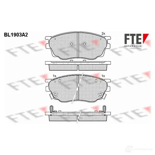 Тормозные колодки дисковые, комплект FTE BL1903A2 605003 2 4246 24247 изображение 0