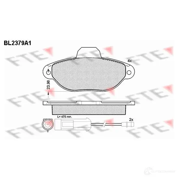 Тормозные колодки дисковые, комплект FTE BL2379A1 21 436 21437 605526 изображение 0