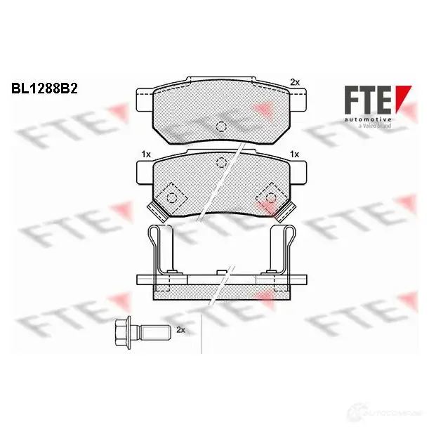 Тормозные колодки дисковые, комплект FTE 604336 2 1312 BL1288B2 21313 изображение 0