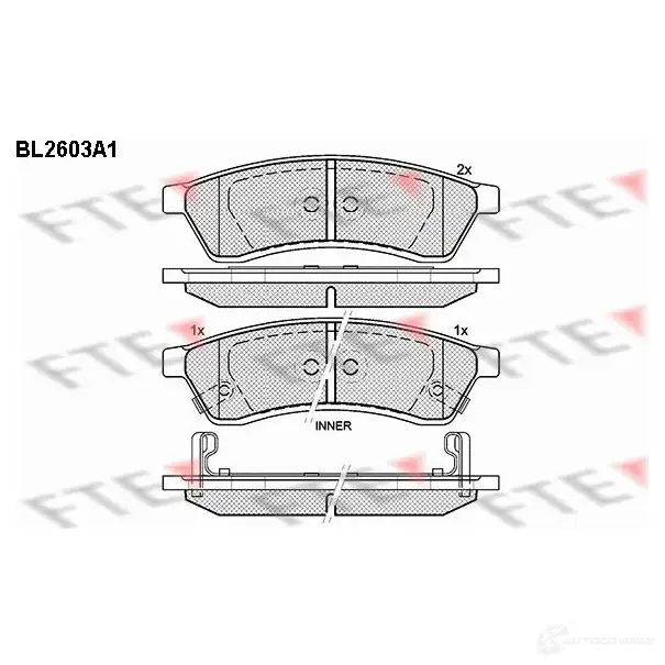 Тормозные колодки дисковые, комплект FTE 24745 605780 24 744 BL2603A1 изображение 0