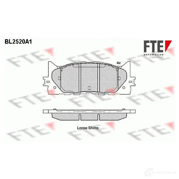 Тормозные колодки дисковые, комплект FTE 243 50 BL2520A1 D1222-8331 605684