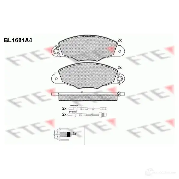 Тормозные колодки, комплект FTE 604671 bl1661a4 231 34 23135