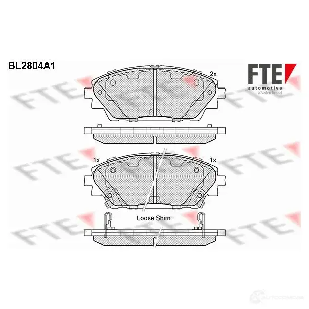 Тормозные колодки дисковые, комплект FTE 2 5875 25876 606001 BL2804A1 изображение 0