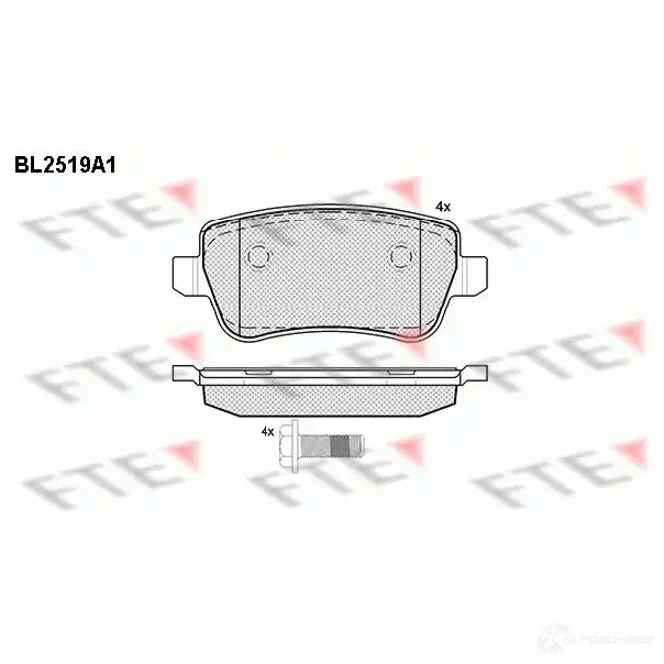 Тормозные колодки дисковые, комплект FTE 605683 BL2519A1 PQK8QC 243 48