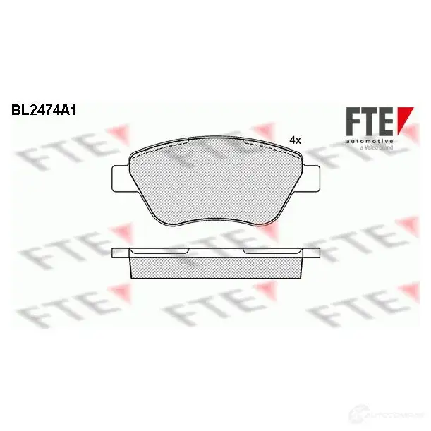 Тормозные колодки дисковые, комплект FTE 23 705 23707 BL2474A1 605631 изображение 0