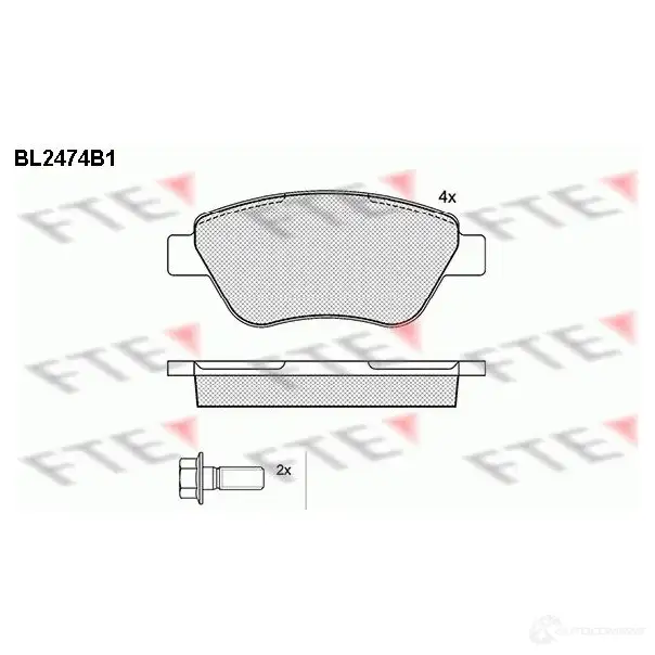 Тормозные колодки дисковые, комплект FTE 605632 23707 BL2474B1 23 705 изображение 0