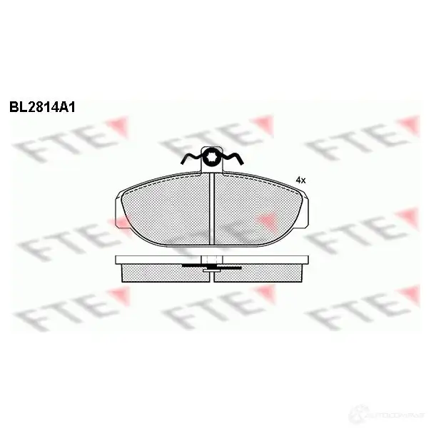 Тормозные колодки дисковые, комплект FTE BL2814A1 606012 21266 2 1231