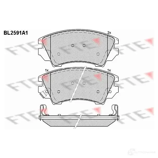 Тормозные колодки дисковые, комплект FTE 2441 2 24413 BL2591A1 605767 изображение 0