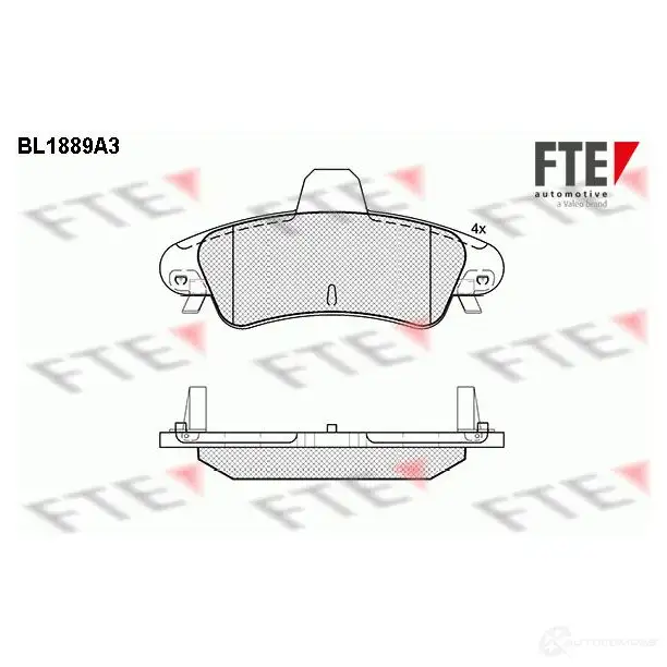Тормозные колодки дисковые, комплект FTE BL1889A3 2 3410 D899-7780 604982