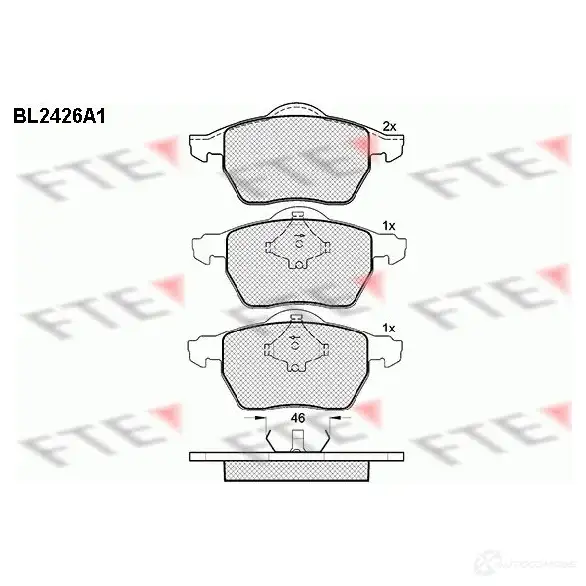 Тормозные колодки дисковые, комплект FTE 2 0676 BL2426A1 605578 23106