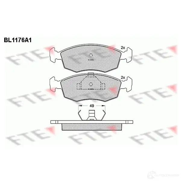 Тормозные колодки, комплект FTE 604214 bl1176a1 2 0907 20908