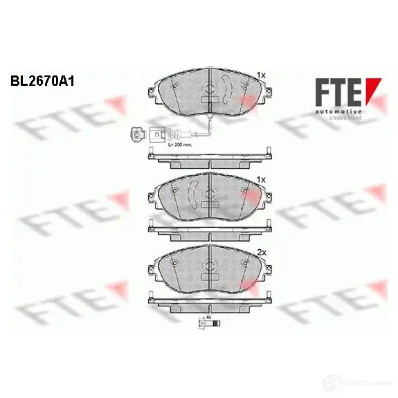 Тормозные колодки дисковые, комплект FTE 2473 8 25217 BL2670A1 605855 изображение 0