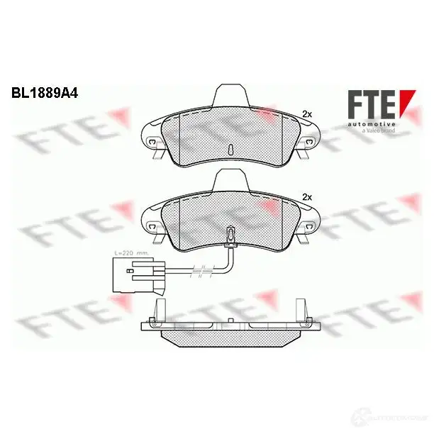 Тормозные колодки, комплект FTE 23411 23 410 bl1889a4 604983 изображение 0