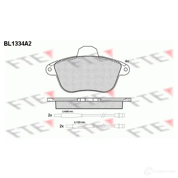 Тормозные колодки, комплект FTE bl1334a2 604392 2150 7 21508
