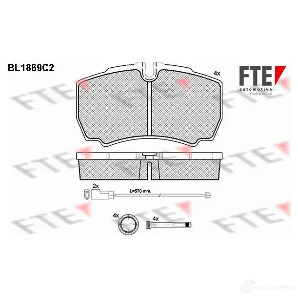 Тормозные колодки дисковые, комплект FTE QZF7I79 604956 29 123 BL1869C2
