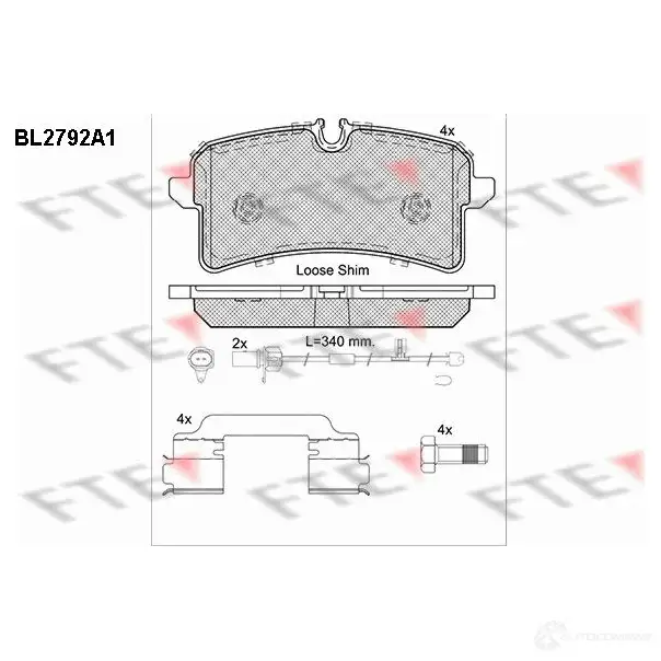 Тормозные колодки дисковые, комплект FTE 25642 BL2792A1 605989 2 4643