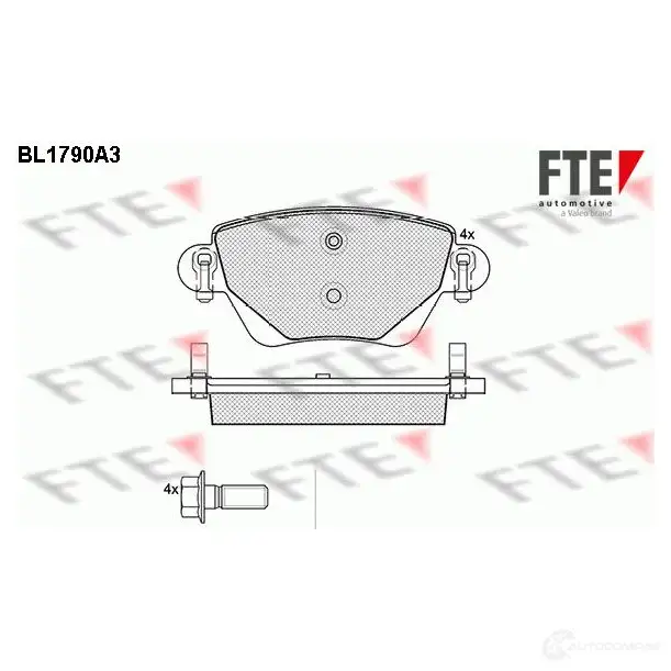 Тормозные колодки дисковые, комплект FTE 2355 7 BL1790A3 D911-7790 604847