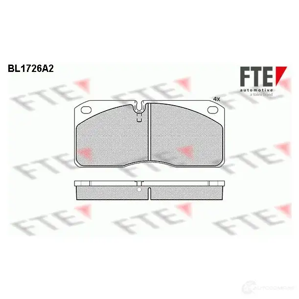 Тормозные колодки дисковые, комплект FTE 2 9067 BL1726A2 604744 D1027-7931 изображение 0