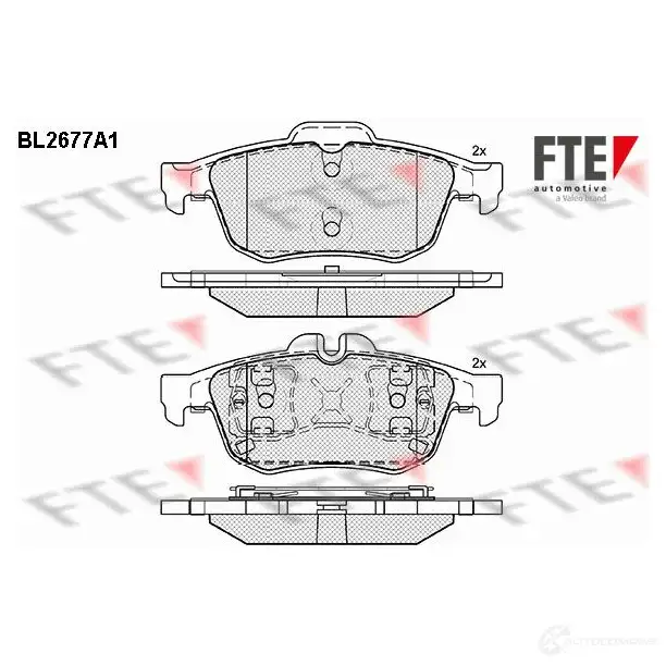 Тормозные колодки дисковые, комплект FTE 605862 25266 252 65 BL2677A1