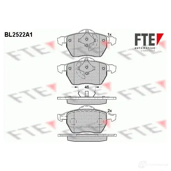 Тормозные колодки, комплект FTE 23106 bl2522a1 206 76 605686 изображение 0