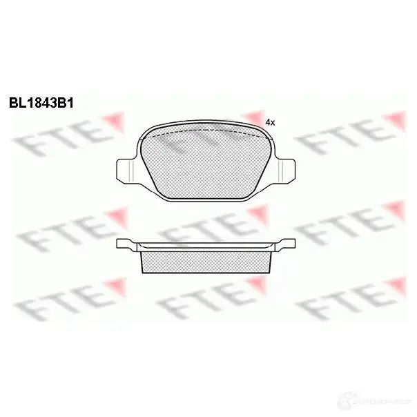 Тормозные колодки дисковые, комплект FTE 604916 BL1843B1 D1492-8692 2 3517